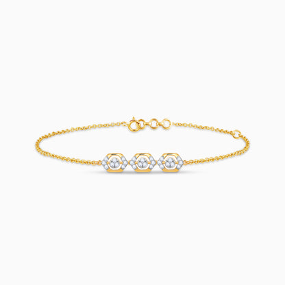 Gold Hexagon Glam Lab Grown Diamond Bracelet
