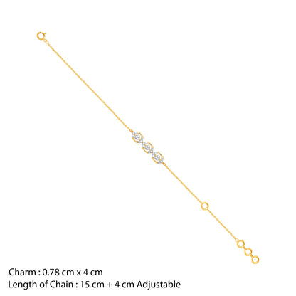 Gold Hexagon Glam Lab Grown Diamond Bracelet