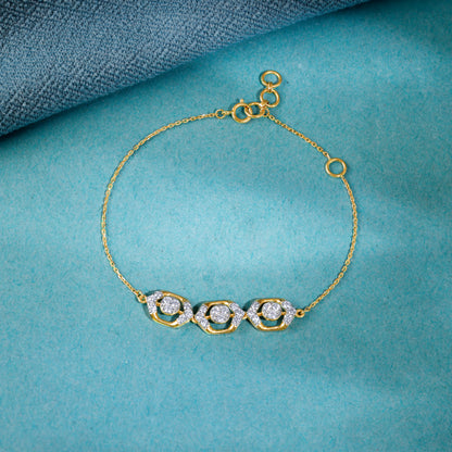 Gold Hexagon Glam Lab Grown Diamond Bracelet