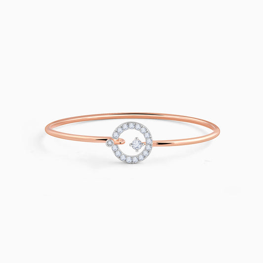 Rose Gold Orbit of Love Lab Grown Diamond Bangle Bracelet
