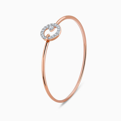Rose Gold Orbit of Love Lab Grown Diamond Bangle Bracelet