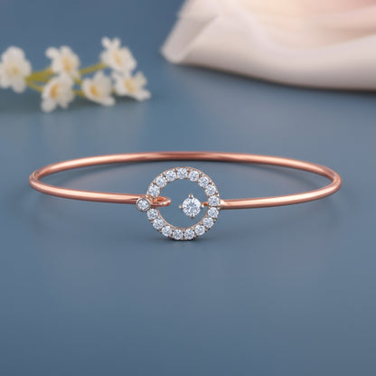 Rose Gold Orbit of Love Lab Grown Diamond Bangle Bracelet