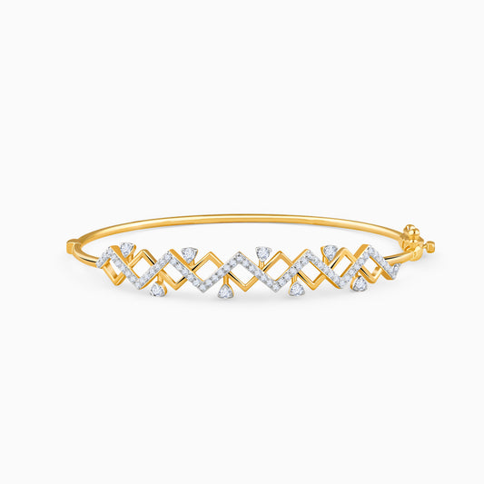 Gold Breaker Lab Grown Diamond Bangle Bracelet