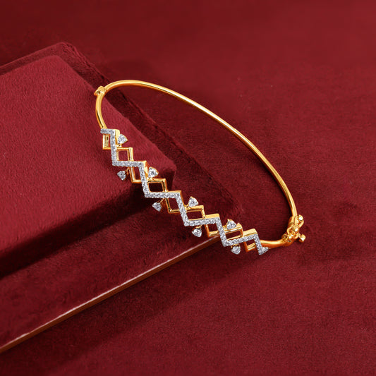 Gold Breaker Lab Grown Diamond Bangle Bracelet