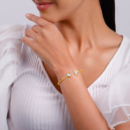 Gold Noyra Lab Grown Diamond Cuff Bracelet