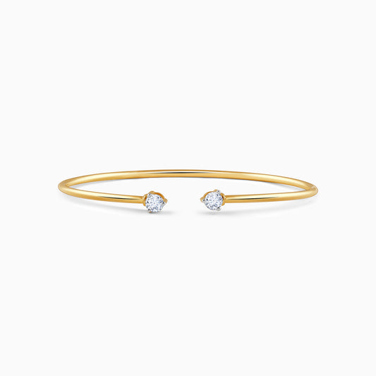 Gold Gemira Lab Grown Diamond Cuff Bracelet