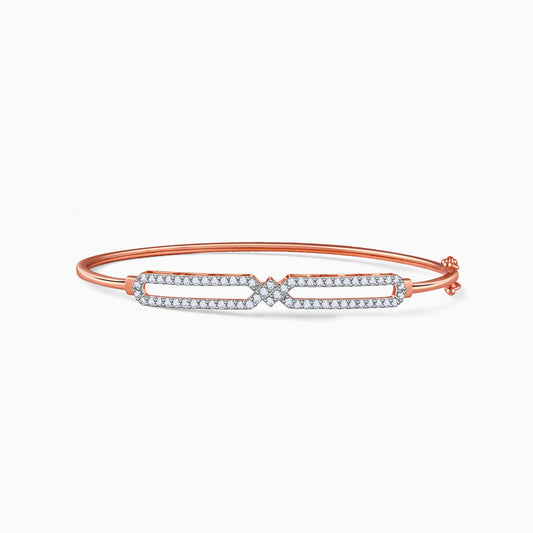 Rose Gold Classic Serene Lab Grown Diamond Bangle