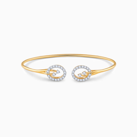 Gold Florise Lab Grown Diamond Cuff Bracelet