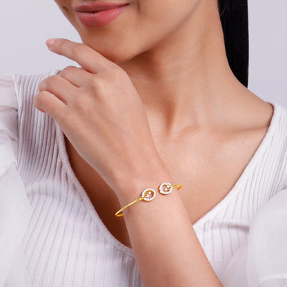 Gold Florise Lab Grown Diamond Cuff Bracelet
