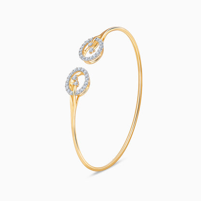 Gold Florise Lab Grown Diamond Cuff Bracelet