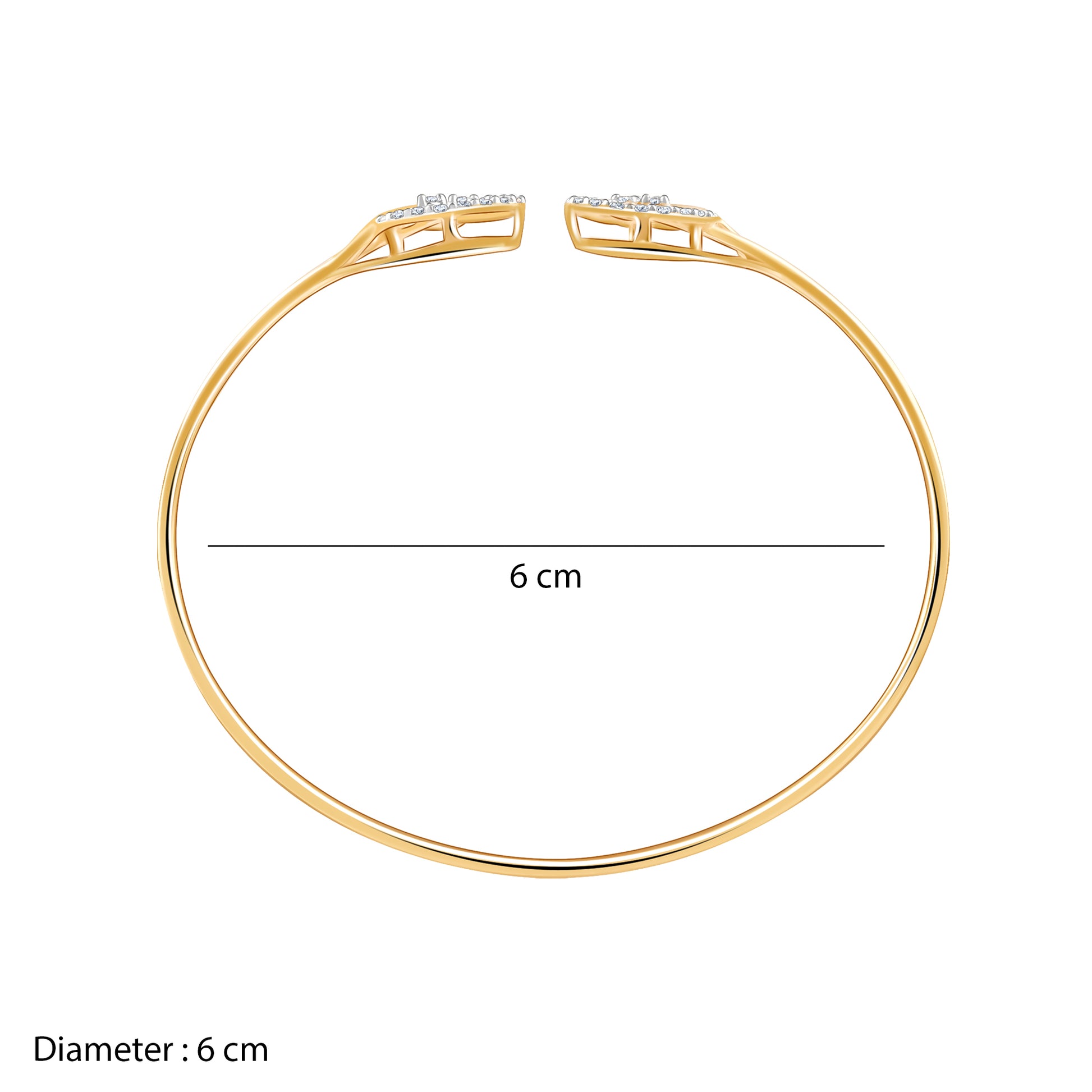 Gold Florise Lab Grown Diamond Cuff Bracelet