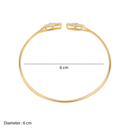 Gold Florise Lab Grown Diamond Cuff Bracelet