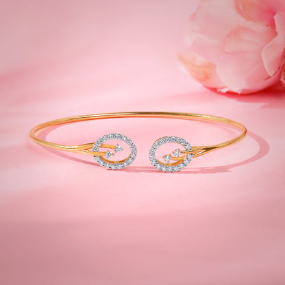 Gold Florise Lab Grown Diamond Cuff Bracelet