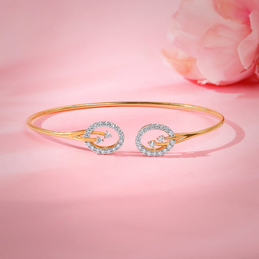 Gold Florise Lab Grown Diamond Cuff Bracelet