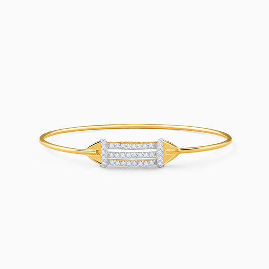Gold Cuboza Lab Grown Diamond Bangle Bracelet