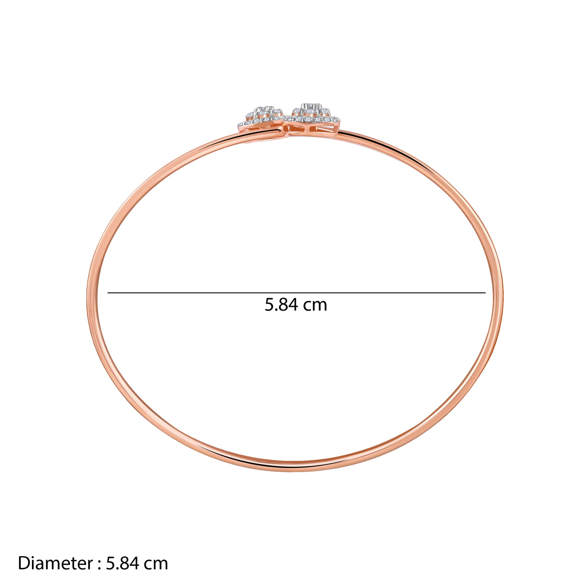 Rose Gold Floriva Lab Grown Diamond Bangle Bracelet