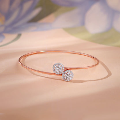 Rose Gold Floriva Lab Grown Diamond Bangle Bracelet