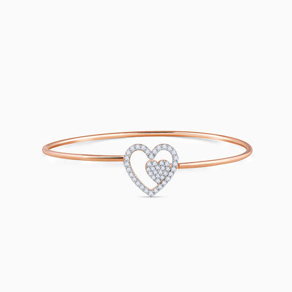 Rose Gold Duovelle Lab Grown Diamond Bangle Bracelet