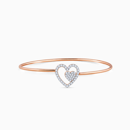 Rose Gold Duovelle Lab Grown Diamond Bangle Bracelet