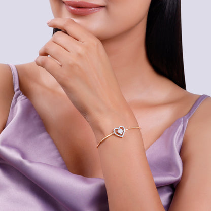 Rose Gold Duovelle Lab Grown Diamond Bangle Bracelet