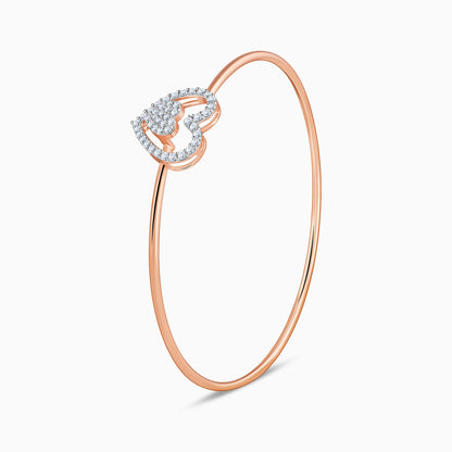 Rose Gold Duovelle Lab Grown Diamond Bangle Bracelet