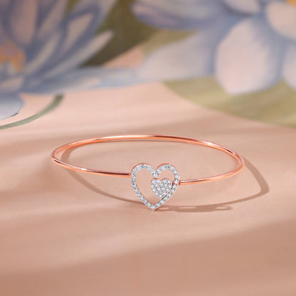 Rose Gold Duovelle Lab Grown Diamond Bangle Bracelet