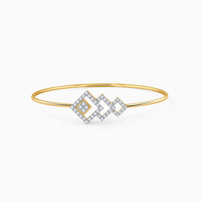 Gold Interlocking Rhombus Lab Grown Diamond Bracelet