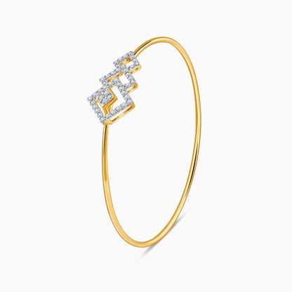 Gold Interlocking Rhombus Lab Grown Diamond Bracelet