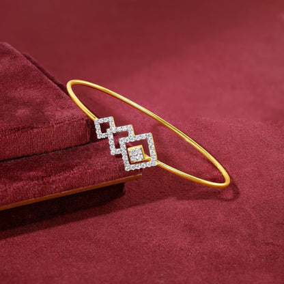 Gold Interlocking Rhombus Lab Grown Diamond Bracelet