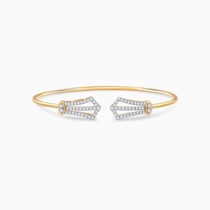 Gold Orvella Lab Grown Diamond Cuff Bracelet