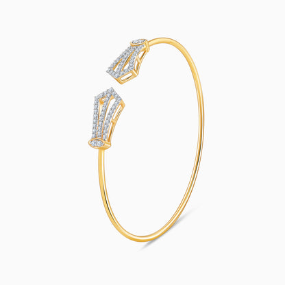 Gold Orvella Lab Grown Diamond Cuff Bracelet