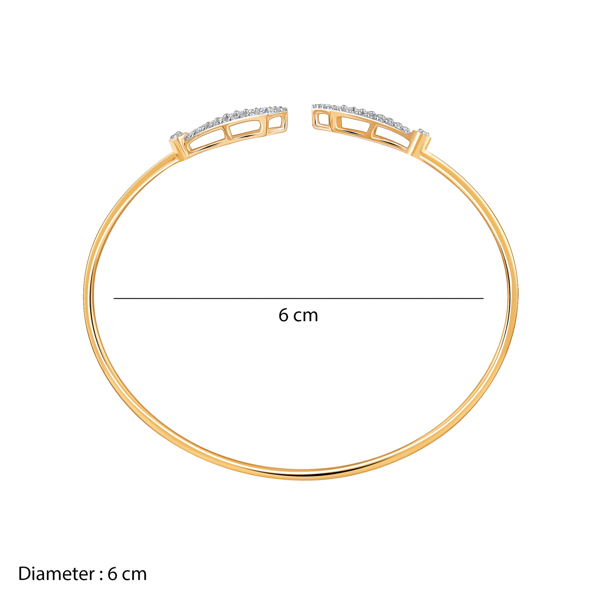 Gold Orvella Lab Grown Diamond Cuff Bracelet