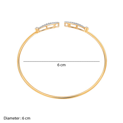 Gold Orvella Lab Grown Diamond Cuff Bracelet