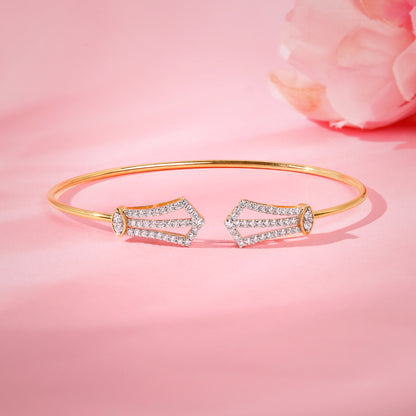 Gold Orvella Lab Grown Diamond Cuff Bracelet