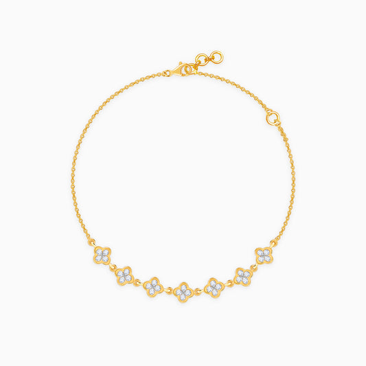 Gold Sweet Clover Lab Grown Diamond Bracelet