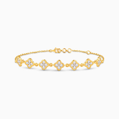 Gold Sweet Clover Lab Grown Diamond Bracelet