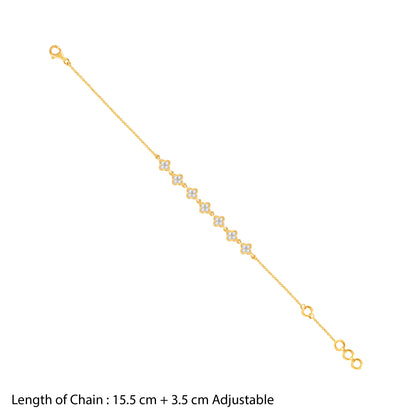 Gold Sweet Clover Lab Grown Diamond Bracelet