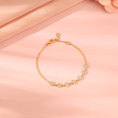 Gold Sweet Clover Lab Grown Diamond Bracelet
