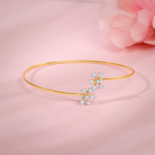 Gold Solbloom Lab Grown Diamond Cuff Bracelet