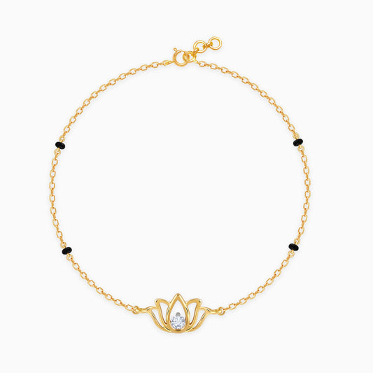 Gold Lotus Diamond Bracelet