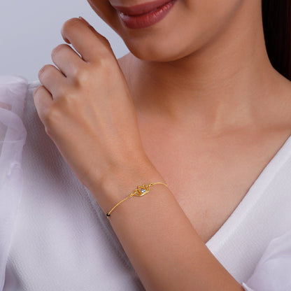 Gold Lotus Diamond Bracelet