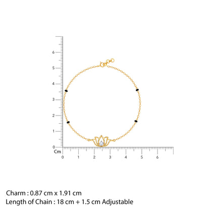 Gold Lotus Diamond Bracelet