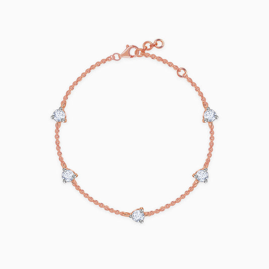 Rose Gold Starlight Chain Lab Grown Diamond Bracelet