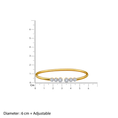 Gold Circe Lab Grown Diamond Cuff Bangle