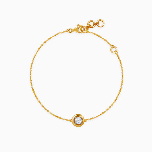 Gold Shinny Circle Lab Grown Diamond Bracelet