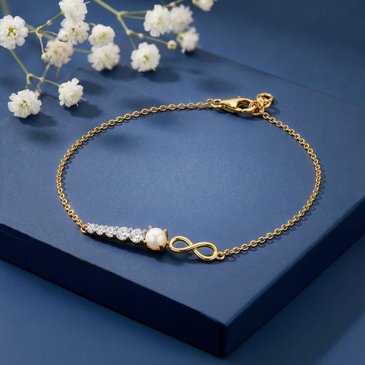 Gold Rise and Flow Lab Grown Diamond Bracelet