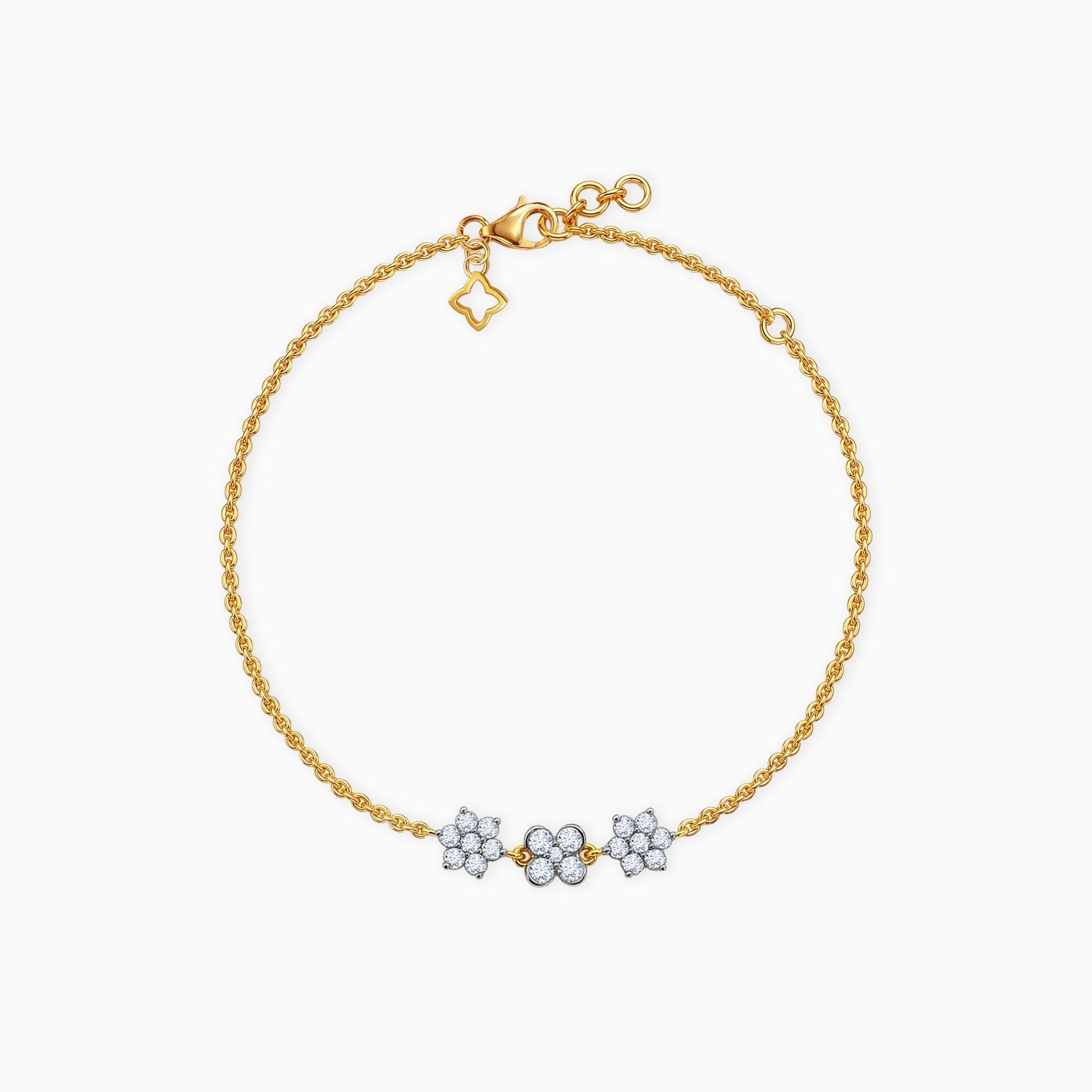 Gold Floret Lab Grown Diamond Bracelet