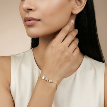 Gold Floret Lab Grown Diamond Bracelet