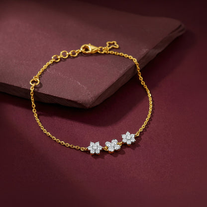 Gold Floret Lab Grown Diamond Bracelet