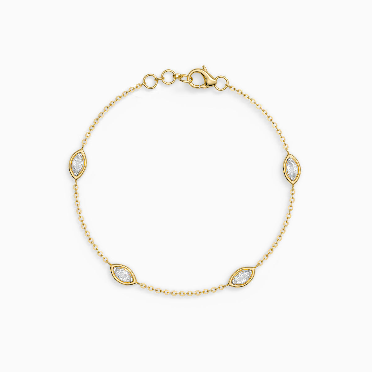 Gold Encircled Glow Lab Grown Diamond Bracelet